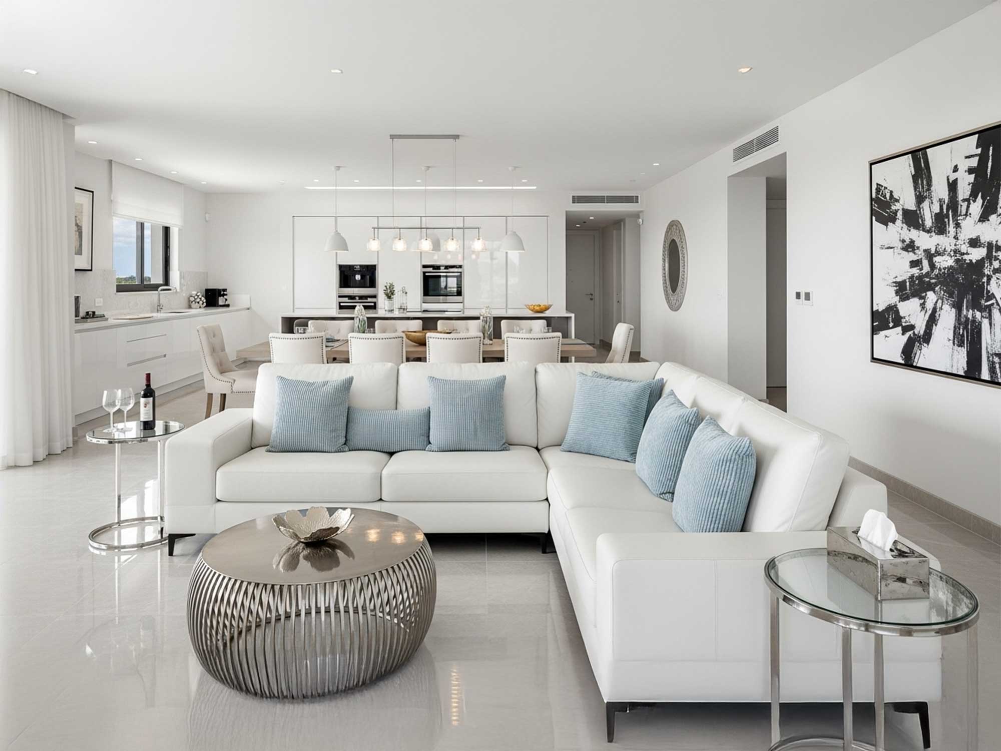 スタイリッシュなリビングとキッチン付き宿泊ヴィラ