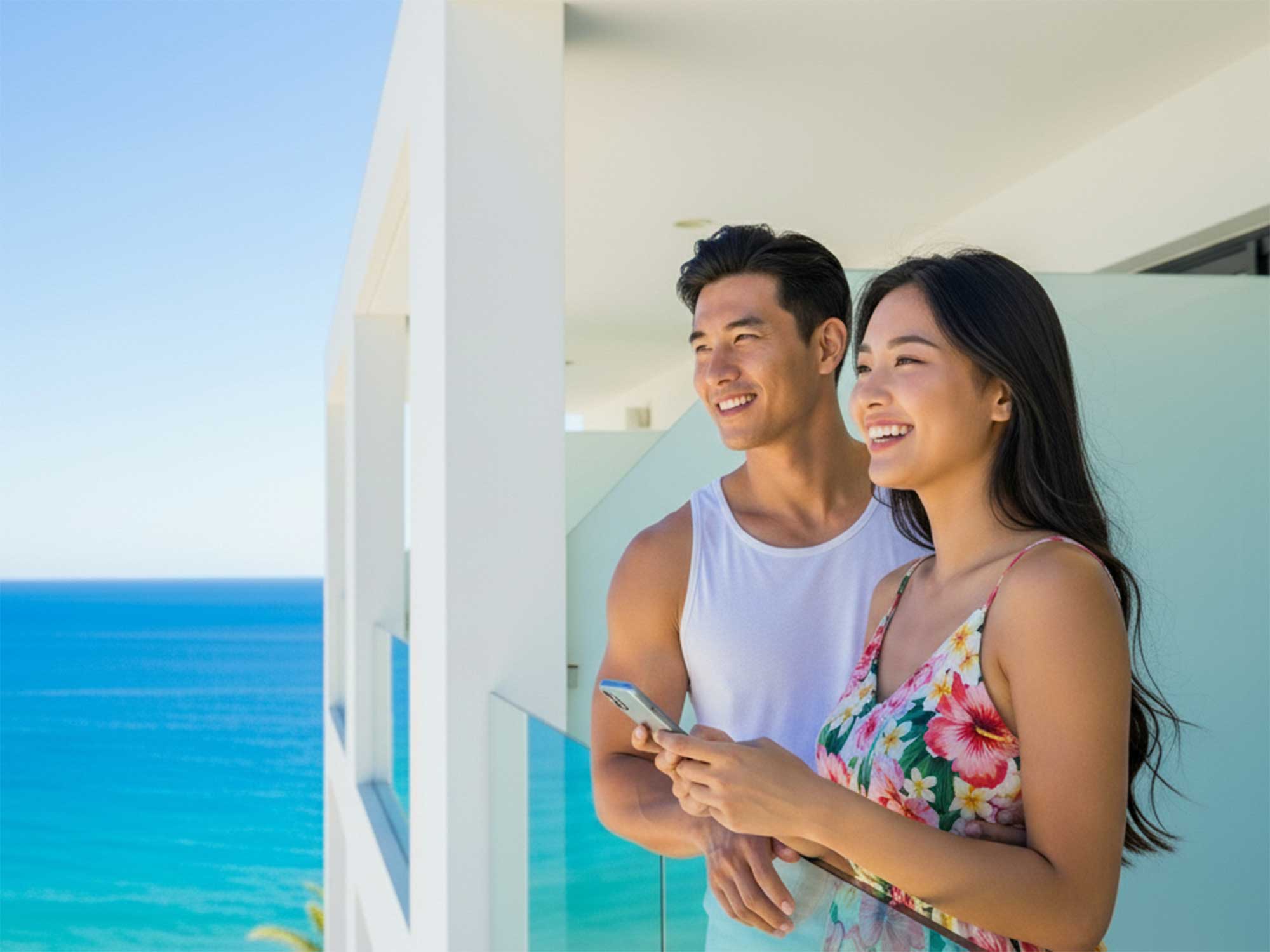 海見えテラスでリゾート気分のカップルステイ